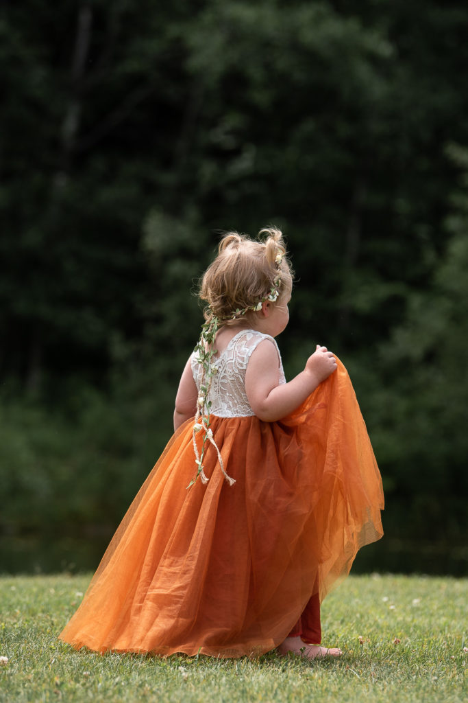 flower girl in beautiful dress